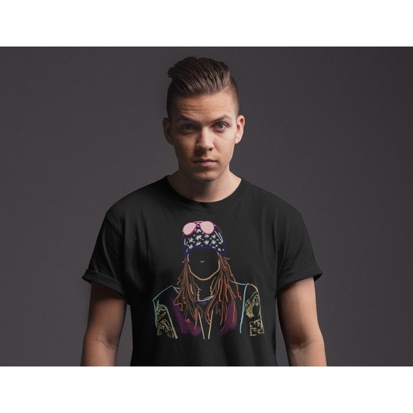 Axl Rose T-Shirt Black Unisex For Guns N Roses Music Fans - Picture 1 of 4